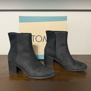 Tom’s Evelyn size 10 Black Women's Block Heel Ankle Boots -